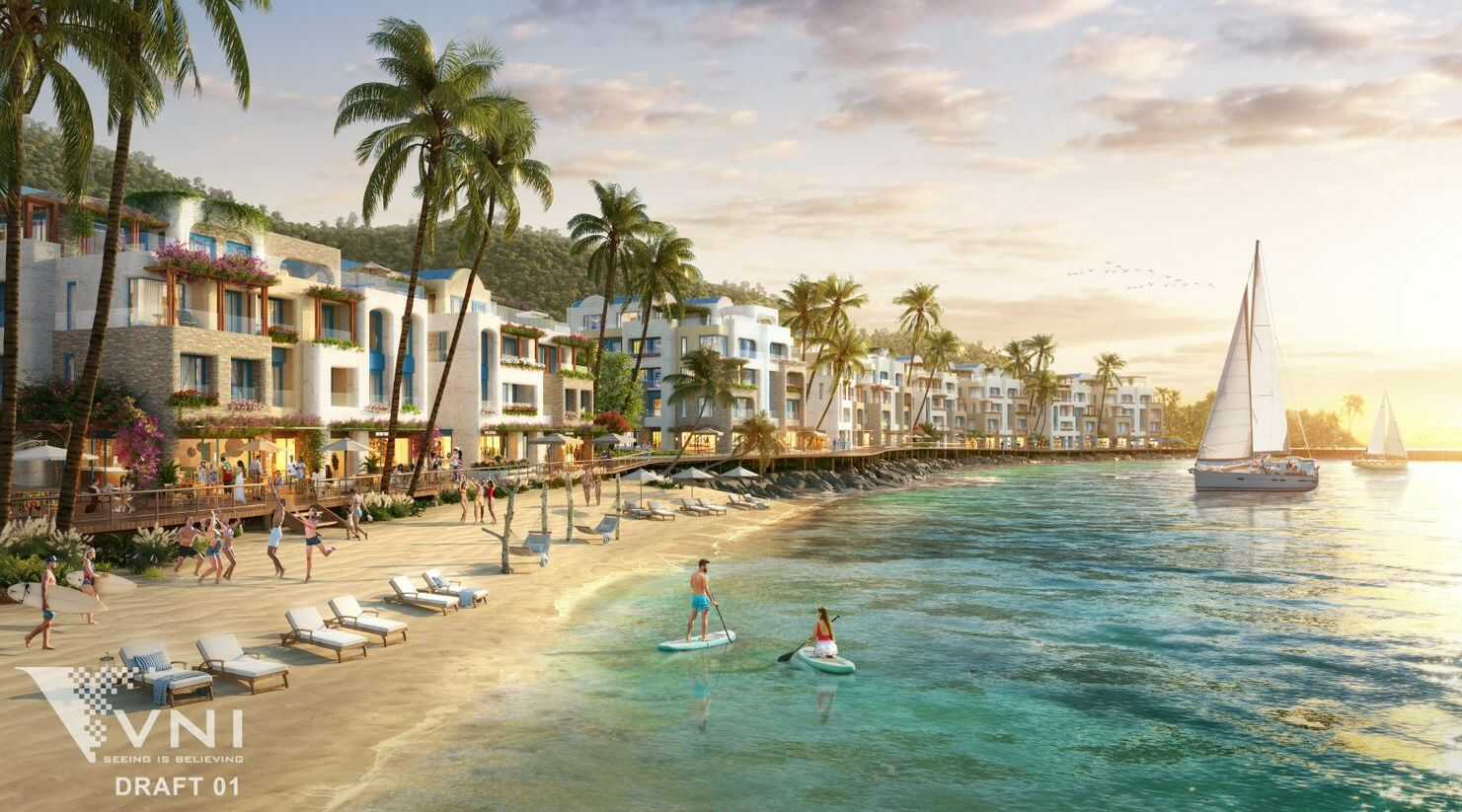 Hòn Thơm Paradise Island trong tương lai hứa hẹn là hòn đảo của lễ hội suốt bốn mùa. Ảnh phối cảnh: Sun Group